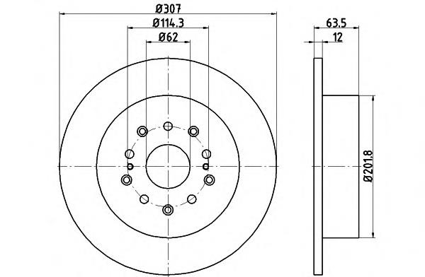 Диск гальмівний задній 8DD355114931 HELLA