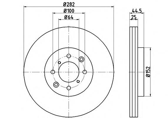 Гальмівні диски передні 8DD355114921 HELLA