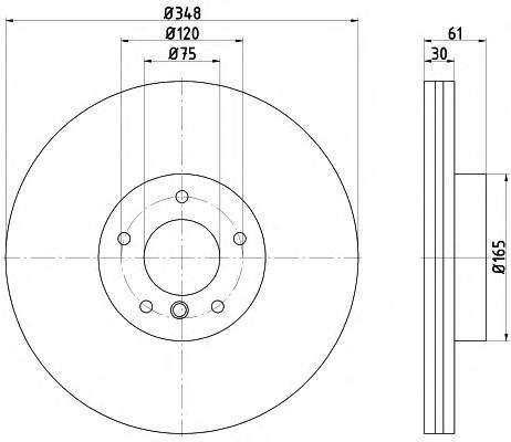 Гальмівні диски передні 8DD355117741 HELLA