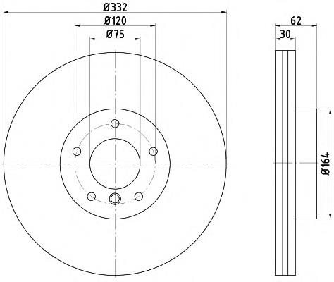 Диск переднього гальма HELLA 8DD355117731 ціна, від 83.66 USD