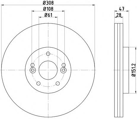 Диск гальмівний передній 8DD355113741 HELLA