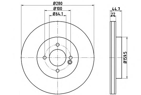 Диск гальмівний передній HELLA 8DD355113751