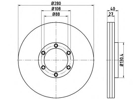 Диск гальмівний передній 8DD355115231 HELLA