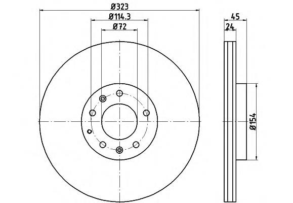 8DD355115201 HELLA Гальмо дискове переднє