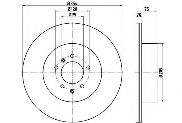 Купити 8DD355115291 HELLA Диск заднього гальма