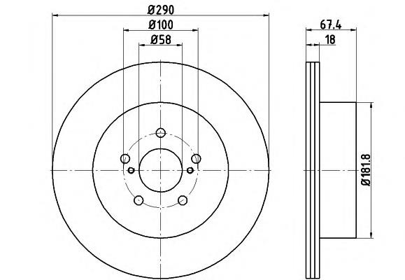 Диск гальмівний задній 8DD355115121 HELLA