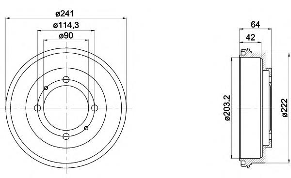 Барабан гальмівний задній 8DT355300841 HELLA