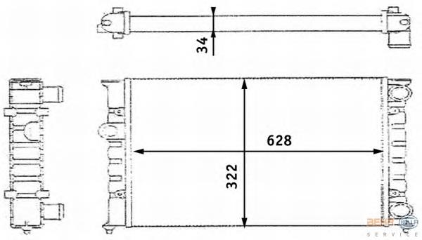 8MK376713421 HELLA Радіатор охолодження двигуна