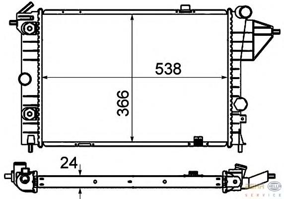 Радіатор основний HELLA 8MK376715731 ціна, від 49.86 USD
