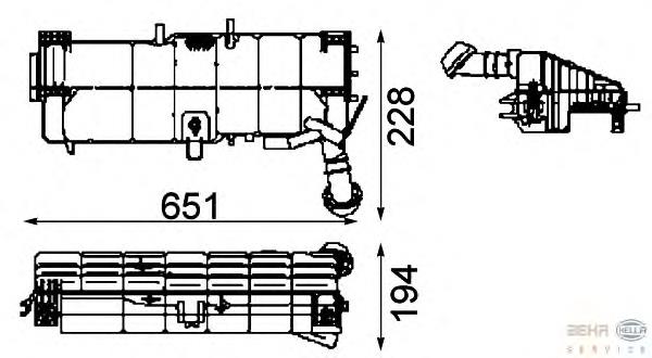 Купити 8MA376705361 HELLA Водяний бачок системи охолодження
