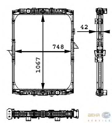 Радіатор основний HELLA 8MK376721541 ціна, від 255.66 USD