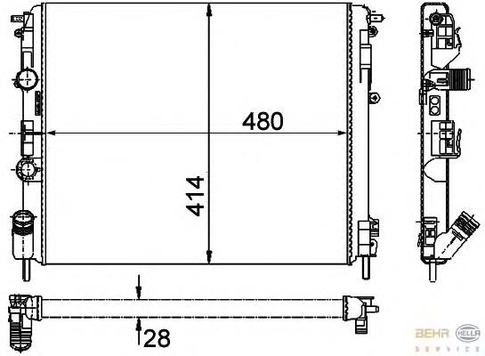 Радіатор основний HELLA 8MK376719671 ціна, від 38.83 USD