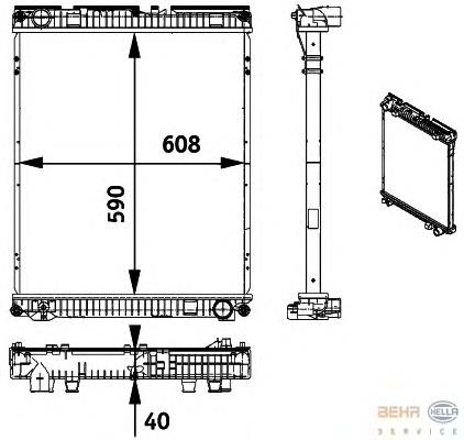 Купити 8MK376728671 HELLA Радіатор двигуна