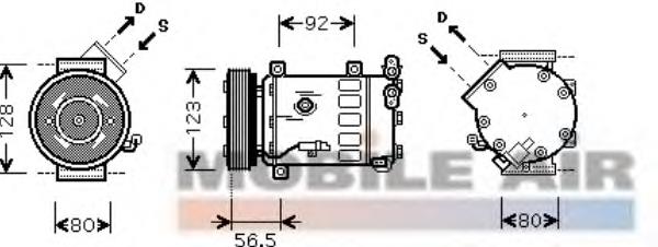 Компресор системи кондиціювання VAN Wezel 0900K242 ціна, від 126.65 USD