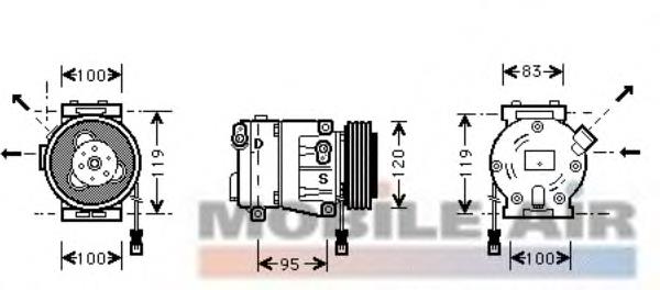 Компресор кондиціонера 46753622 Fiat/Alfa/Lancia