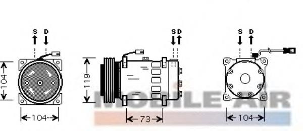 6453N3 Peugeot/Citroen Компресор холодоагенту