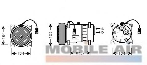 6453P5 Peugeot/Citroen Компресор холодоагенту