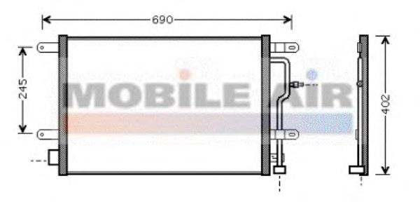 Конденсатор кондиціонера VAN Wezel 03005194 ціна, від 57.89 USD