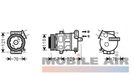 Компресор кондиціонера 93190814 Opel