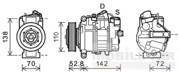 Компресор кондиціонера 64526980044 BMW