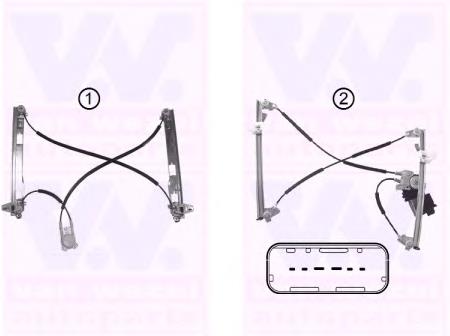 Механізм склопідіймача двері передньої, правої 4327262 VAN Wezel