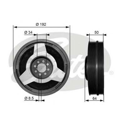 Шків колінвала (демпфер ) Gates TVD1030 ціна, від 111.95 USD