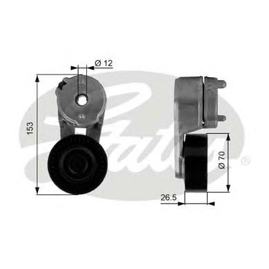 Натягувач приводного ременя Gates T38163 ціна, від 36.40 USD