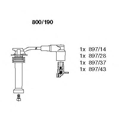 Дроти запалювання Bremi 800190 ціна, від 21.03 USD