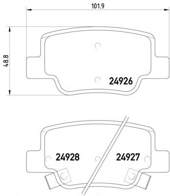 2492601 Textar Колодки гальмівні задні, дискові