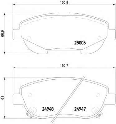 2500601 Textar Передні гальмівні колодки