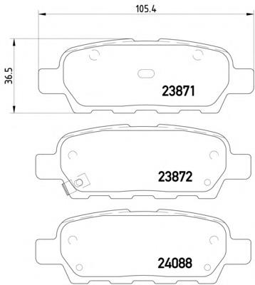 Задні гальмівні колодки 2387101 Textar