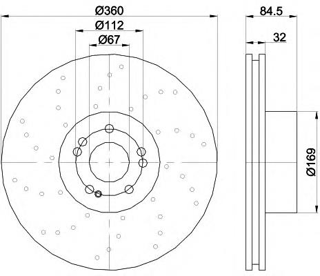 Диск переднього гальма Mercedes A2204211212 ціна, від 425.90 USD