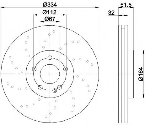 Гальмівні диски передні A1294212312 Mercedes