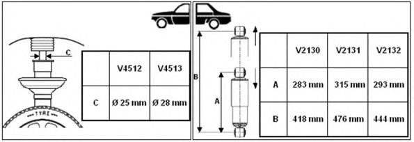 Купити V2132 Monroe Стійка амортизатора задня