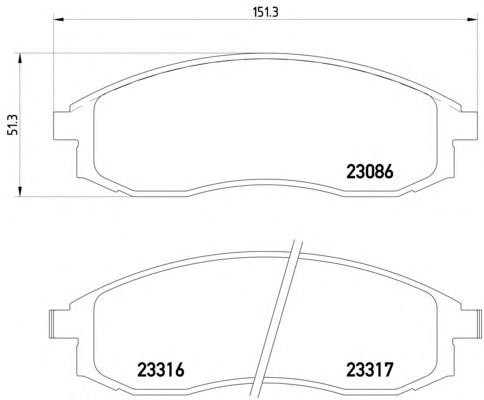 2308601 Textar Передні гальмівні колодки