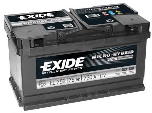 Батарея акумуляторна Exide EL752 ціна, від 141.34 USD