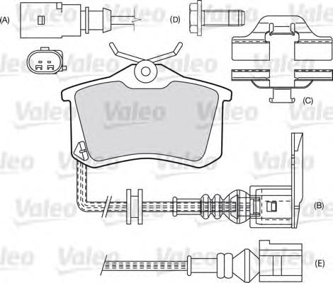 Колодки гальмові задні, дискові 598681 VALEO