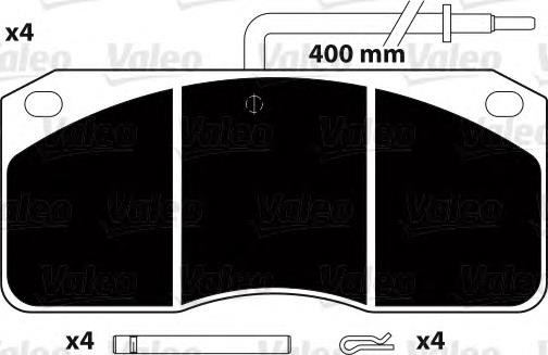 882257 VALEO Передні гальмівні колодки