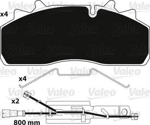 Колодки гальмівні передні, дискові 882227 VALEO