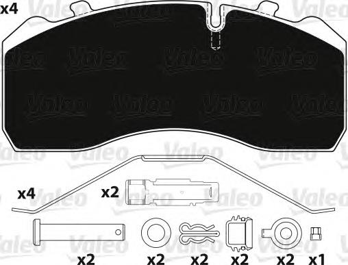 Гальмівні колодки VALEO 882204 ціна, від 66.56 USD