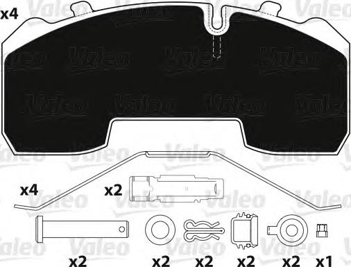 Задні гальмівні колодки VALEO 882207 ціна, від 68.60 USD