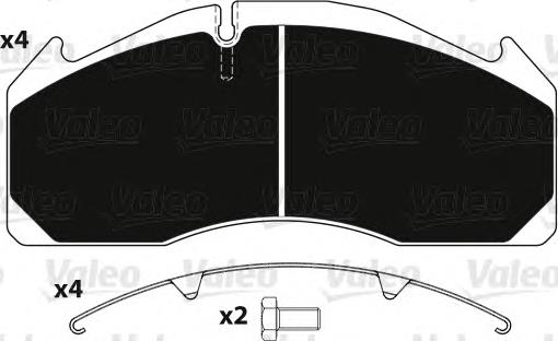 882221 VALEO Передні гальмівні колодки