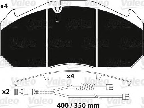 882216 VALEO Передні гальмівні колодки