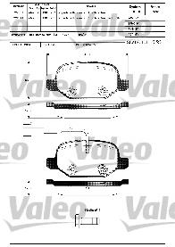 Колодки гальмові задні, дискові 598407 VALEO