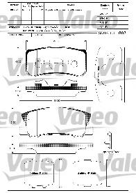 Задні гальмівні колодки VALEO 601321 ціна, від 19.62 USD
