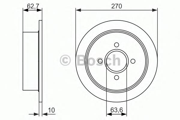 Диск гальмівний задній 0986479897 Bosch