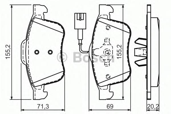 Передні тормозні колодки 0986494465 Bosch
