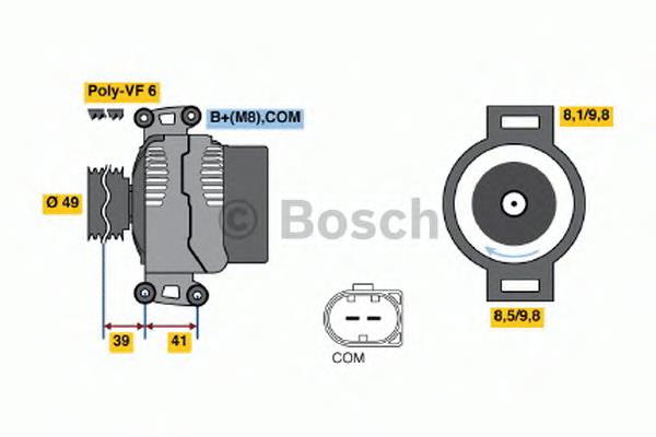 Генератор Bosch 0121715012 ціна, від 200.52 USD