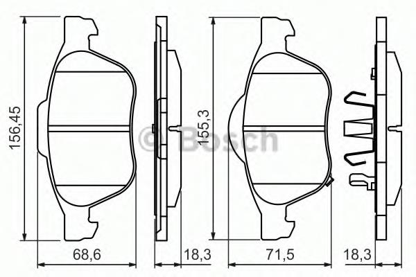 0986494485 Bosch Передні гальмівні колодки