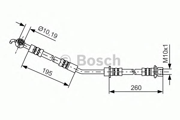 Шланг гальмівний передній, лівий 1987481407 Bosch